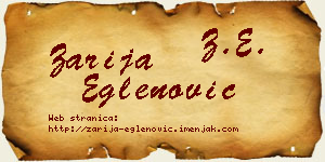 Zarija Eglenović vizit kartica
